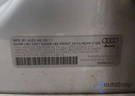2012 Audi A8 L 4.2 z USA, uszkodzony, nr VIN WAURVAFD3CN010907